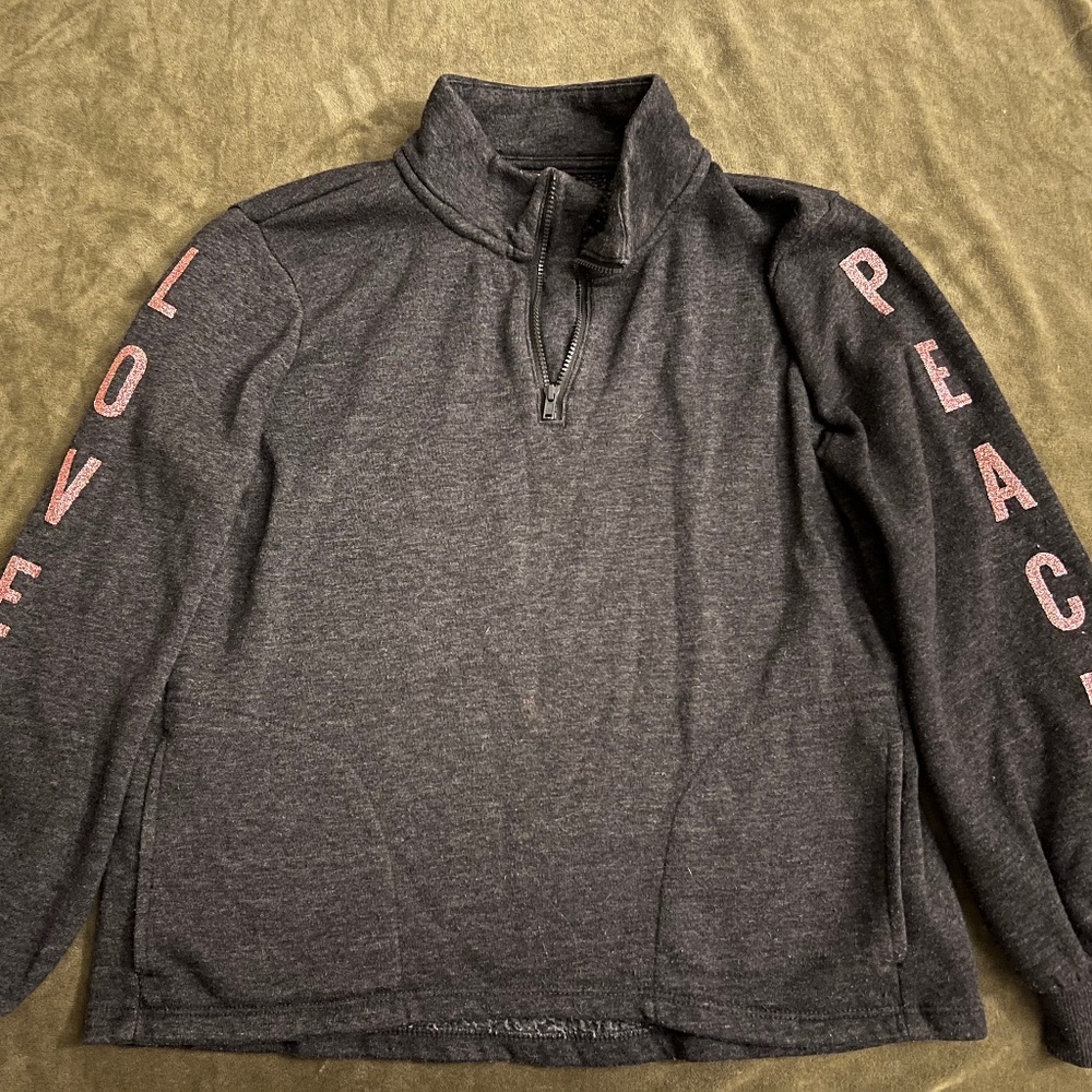 Love & Peace half zip sweatshirt
